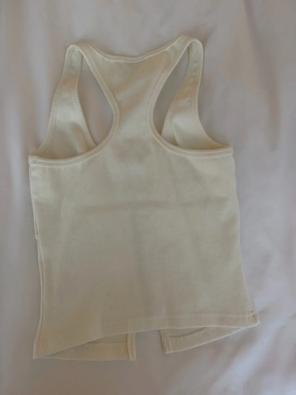 Revolve Abrand Ribbed Zip-Front Tank - Cream - Picture 2 of 2